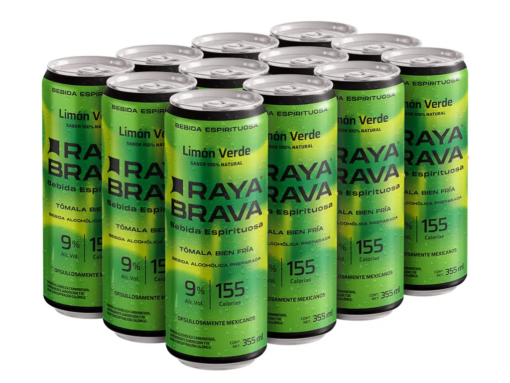 Raya Brava Limón Verde - Bebida Espirituosa con 9% Alc. 12 pack (c)