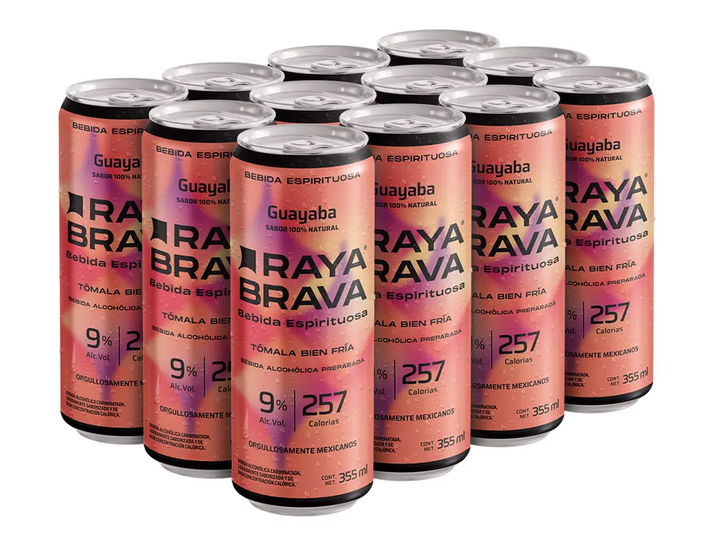 Raya Brava Guayaba - Bebida Espirituosa con 9% Alc. 12 pack (c)