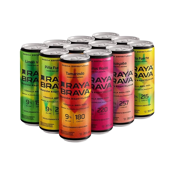 [RBNMIX12] Raya Brava Mix de Sabores - Bebida Espirituosa con 9% Alc. 12 Pack (c)