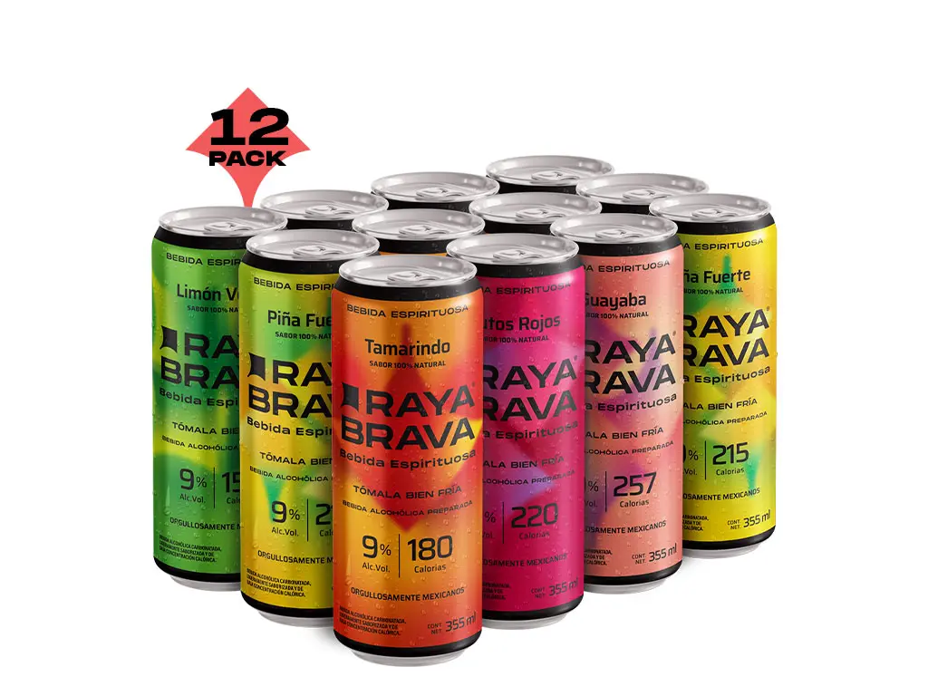 [RBNMIX12] Raya Brava Mix de Sabores - Bebida Espirituosa con 9% Alc. 12 Pack