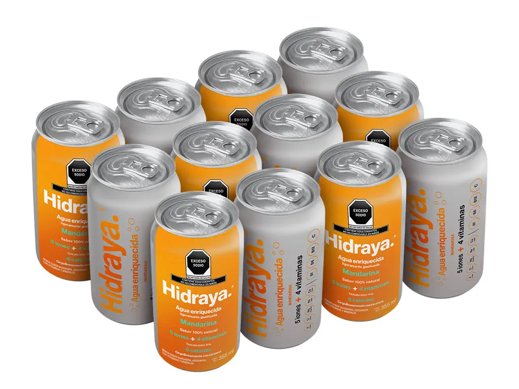 Hidraya Agua Enriquecida 12 pack sabor Mandarina